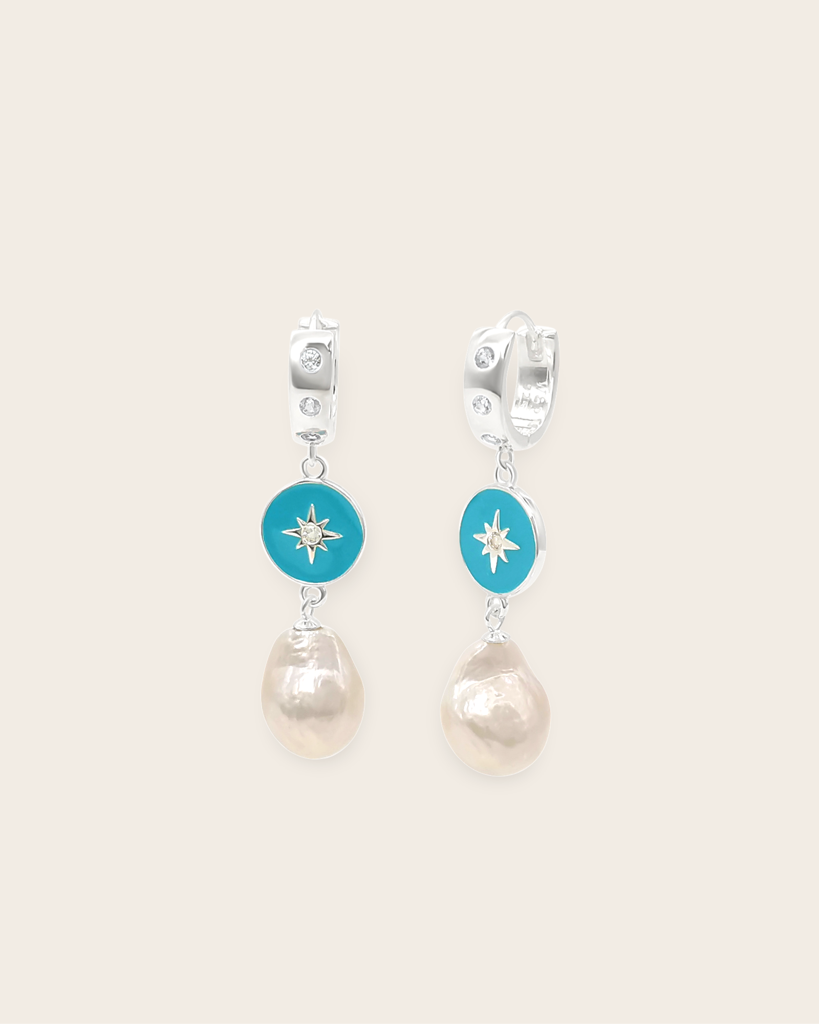1*p様 All Blue Pearl earrings mediumシルバーピ Starkeeper Southern Star Lake Pearl Huggies – Whistle & Pop
