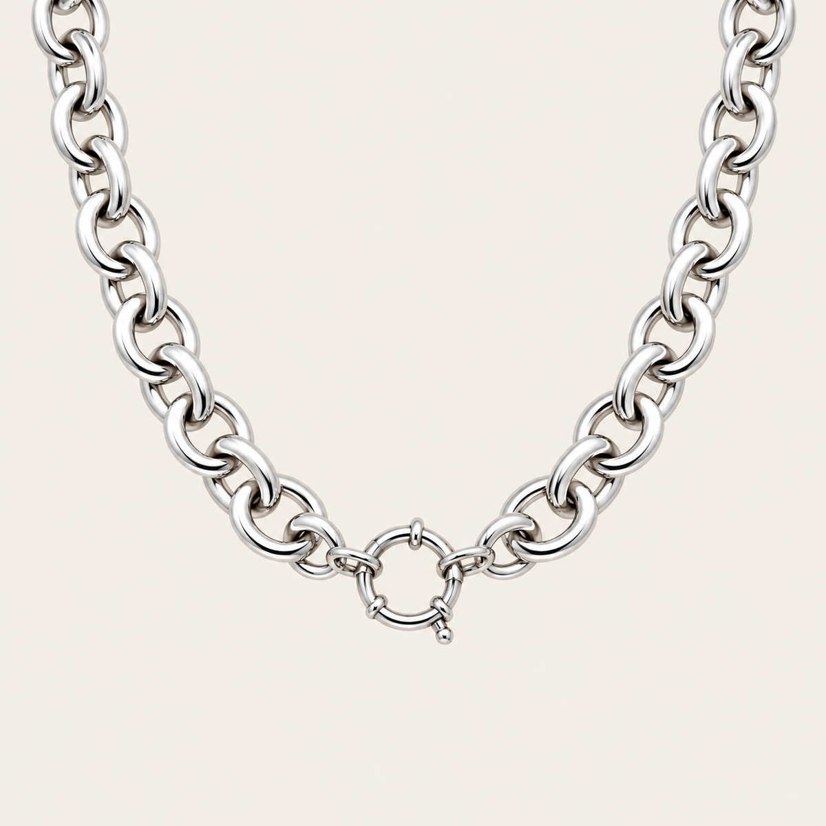 Cowgirl Pop Cable Chain Necklace Silver Plated