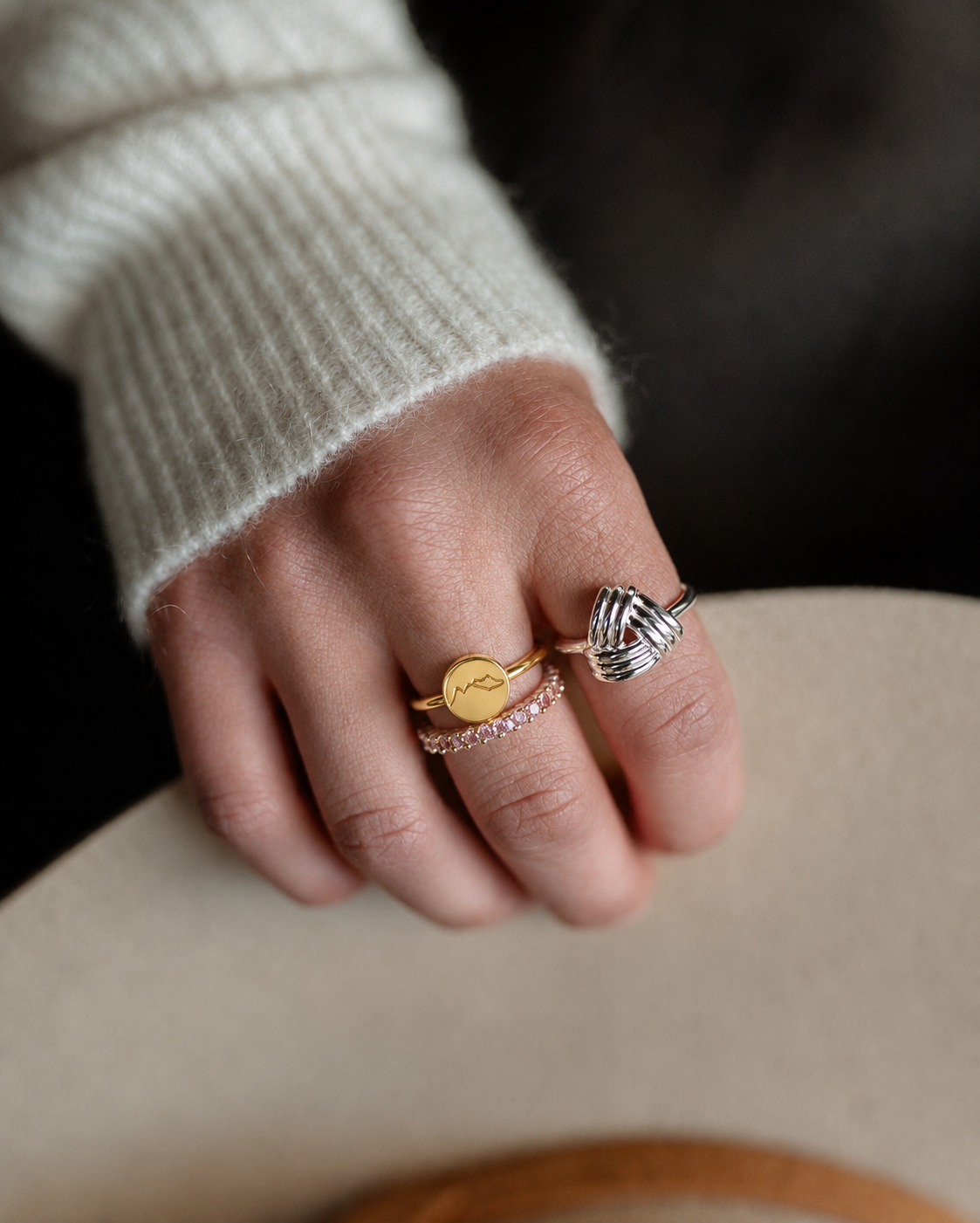 Starkeeper Moon Mountain Ring Gold Plated