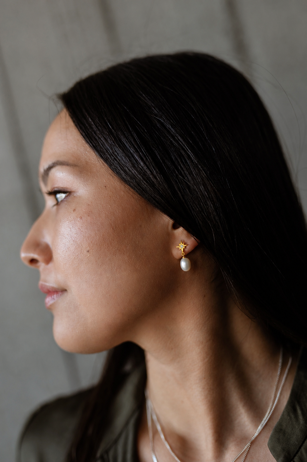 Starkeeper Southern Star Pearl Drop Studs Gold Plated