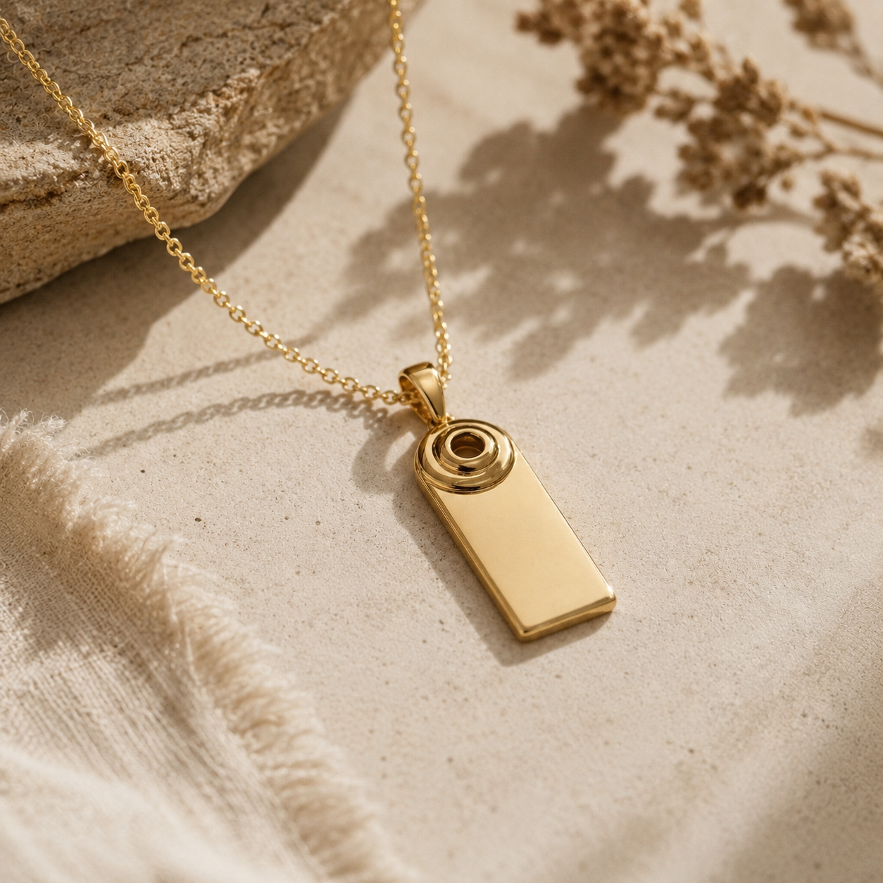High Country Flock Sheep Tag Necklace Gold Plated