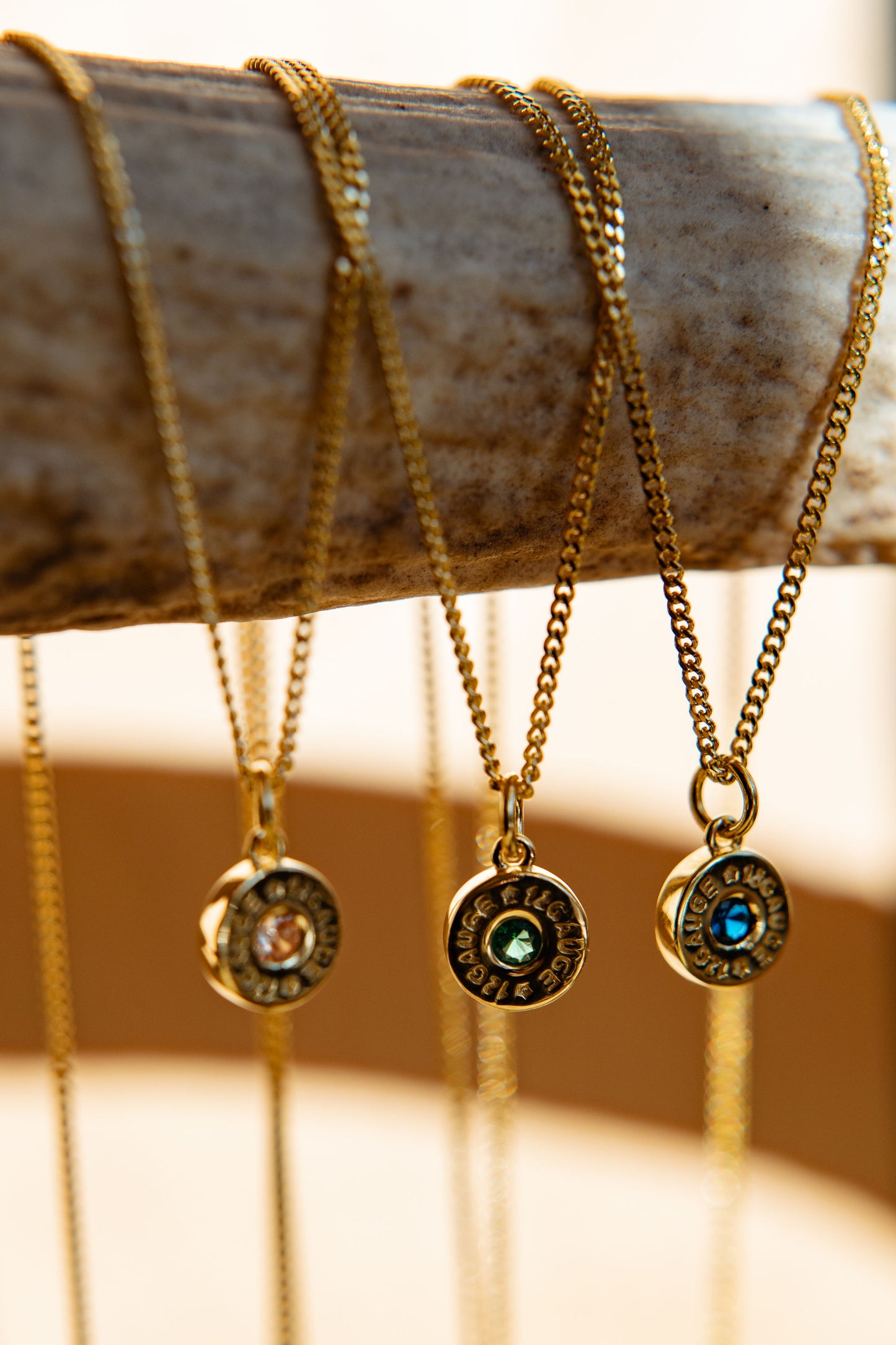 Heritage 12 Gauge Necklace Green Gold Plated