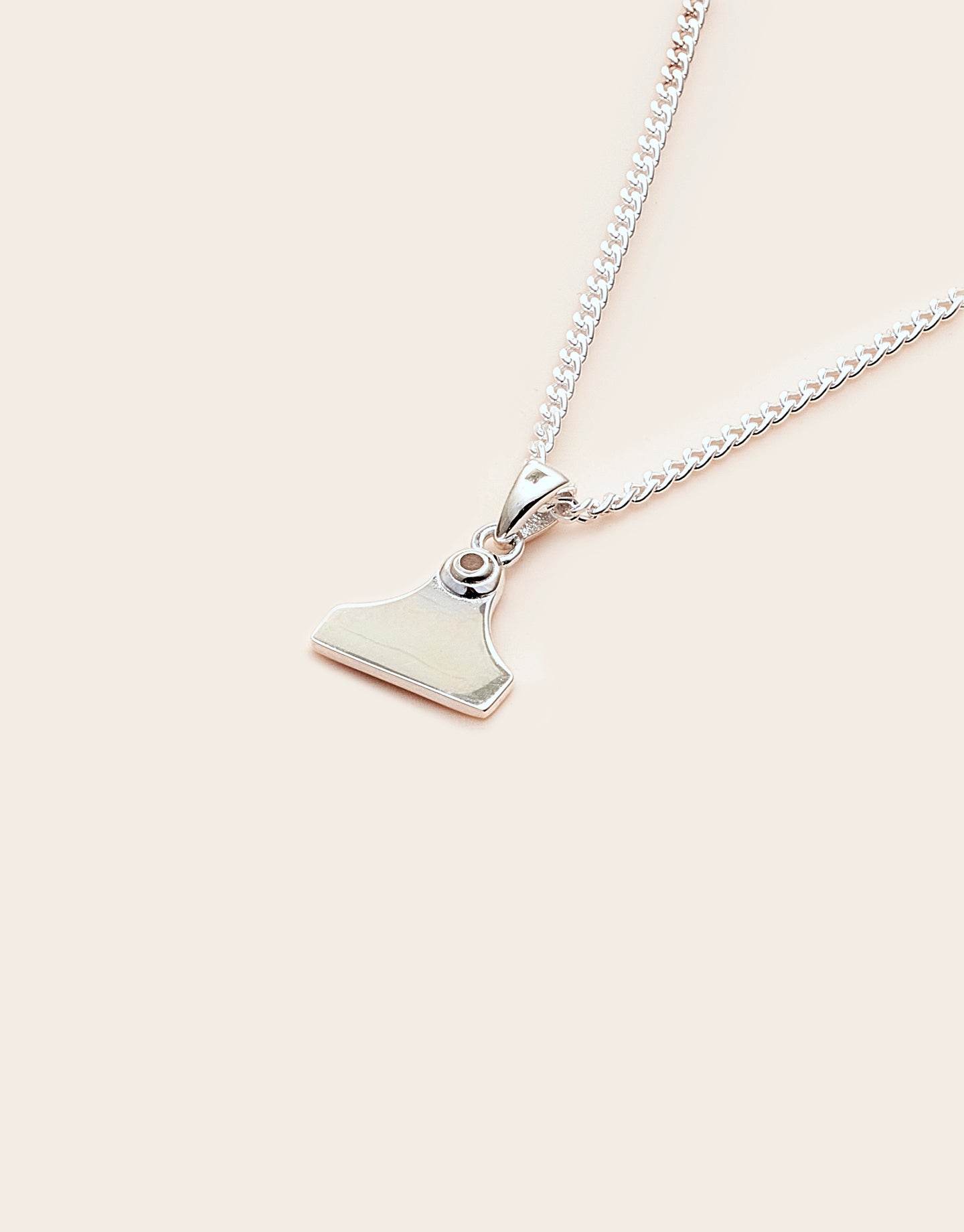 silver baby cattle tag necklace