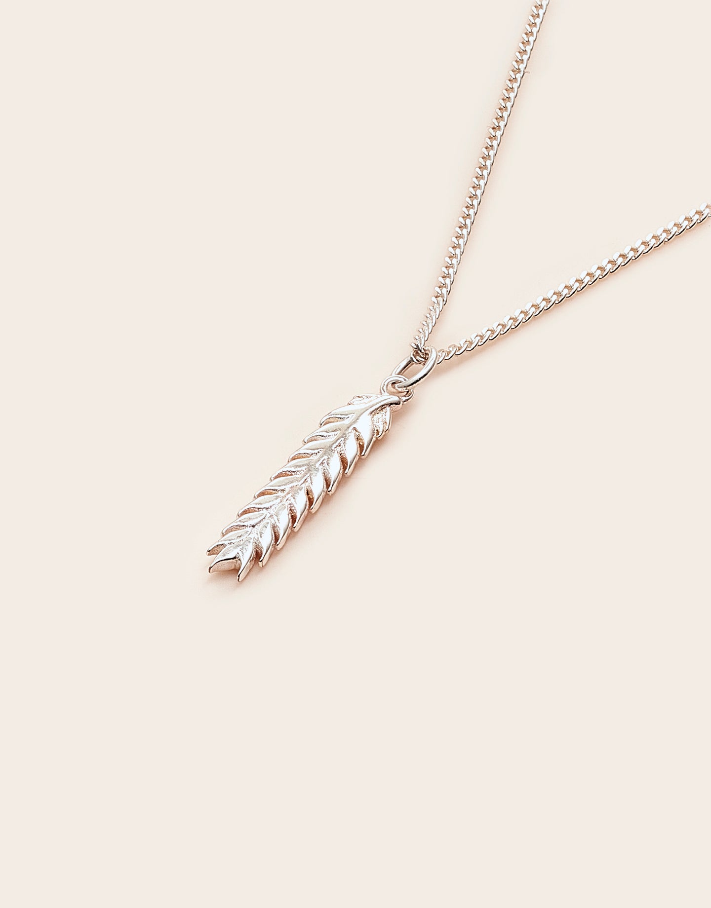 harvest wheat necklace silver