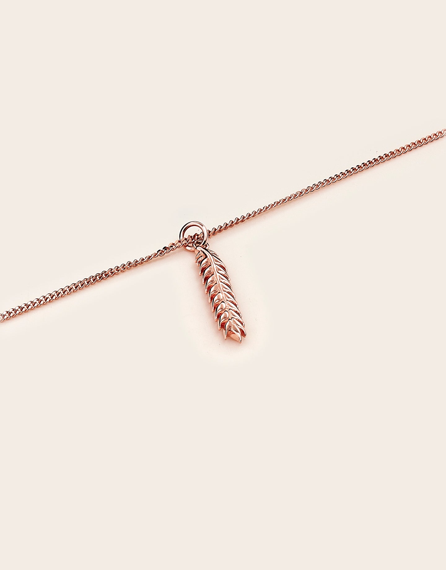Rose Gold Harvest Wheat Necklace