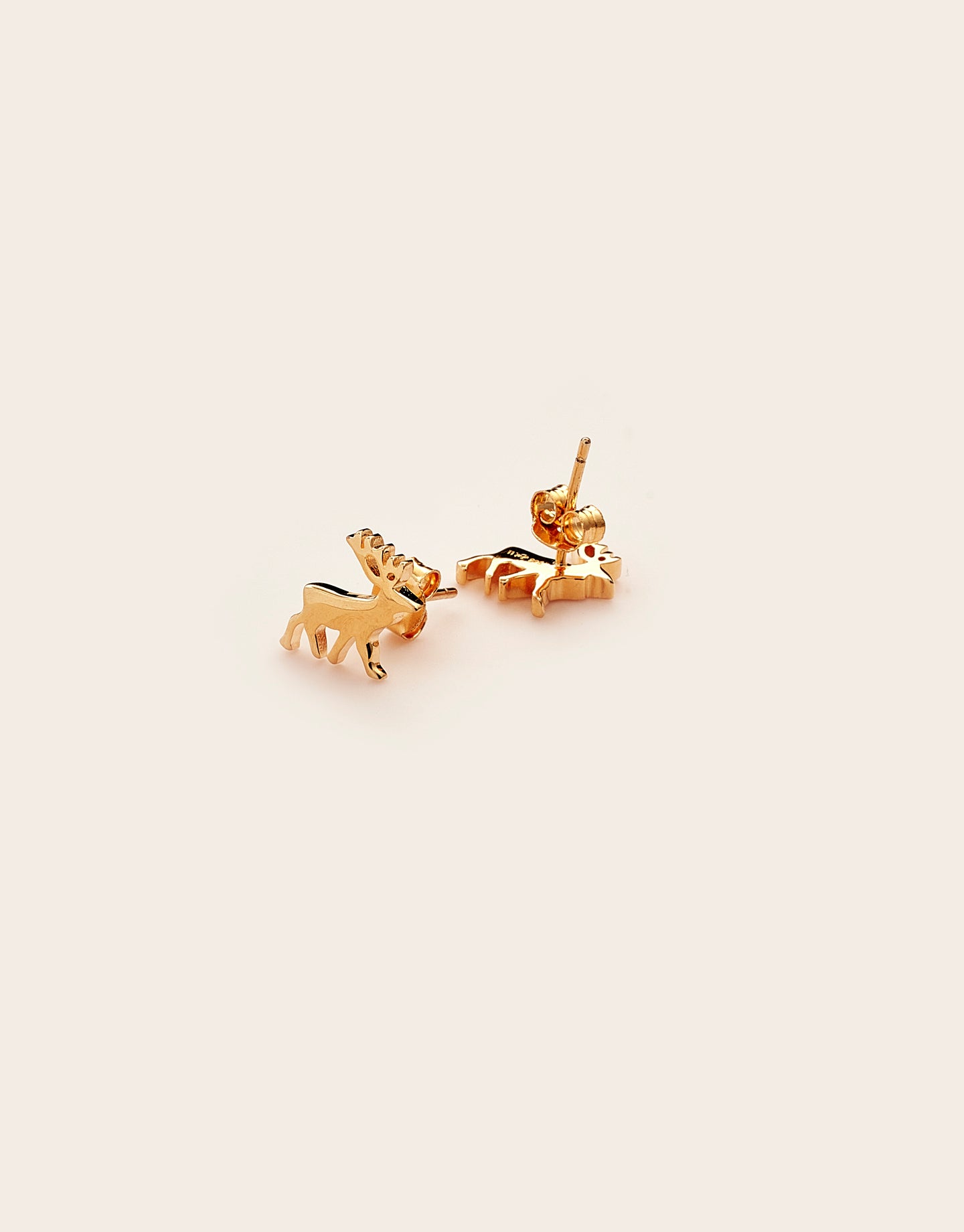 stag studs gold