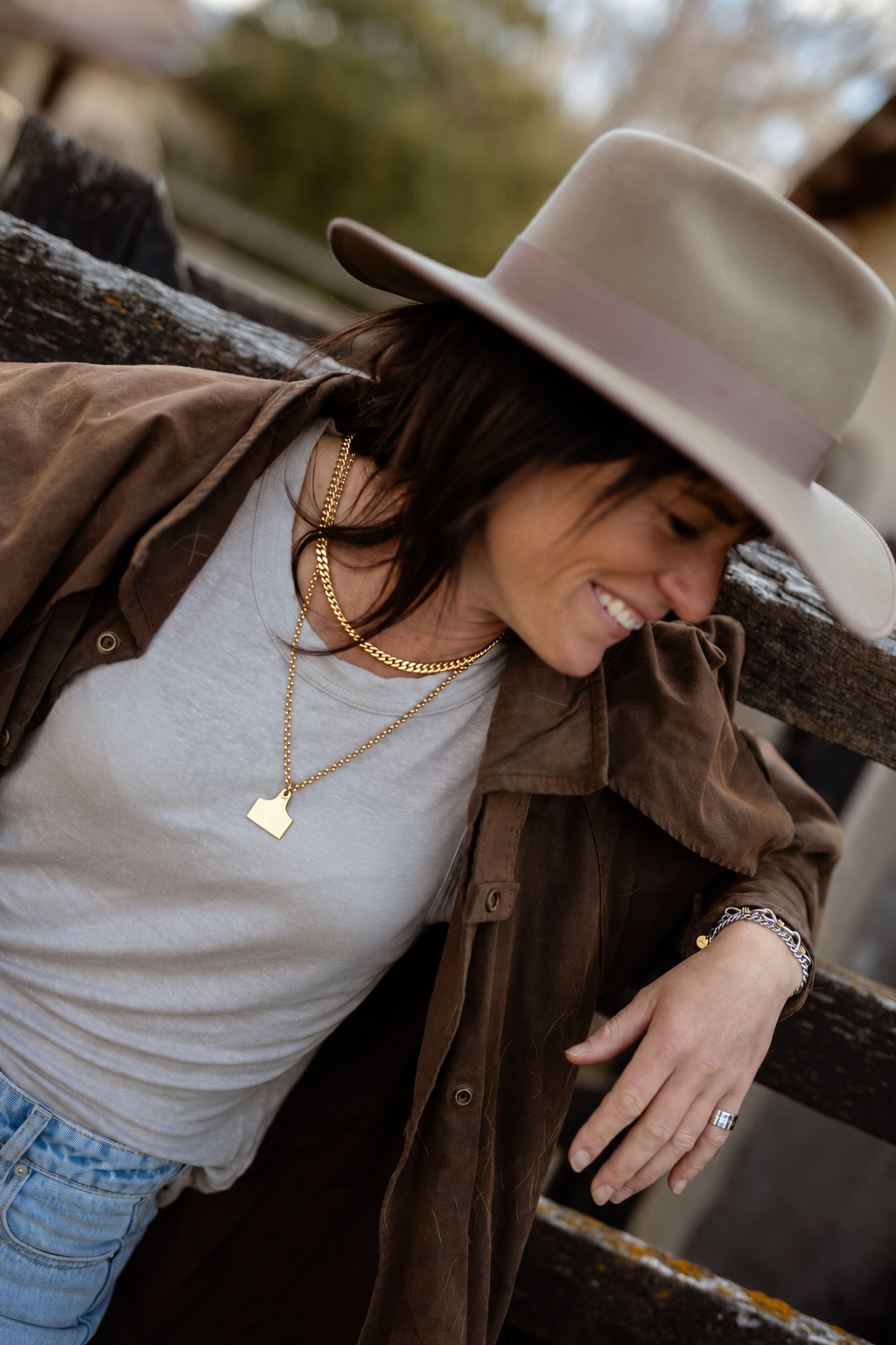 Workhorse High Country Cattle Tag Pendant | Gold Plated