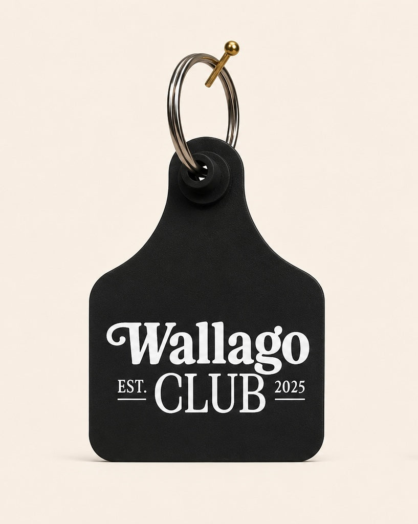 Wallago Club Cattle Tag Keyring - Midnight Black