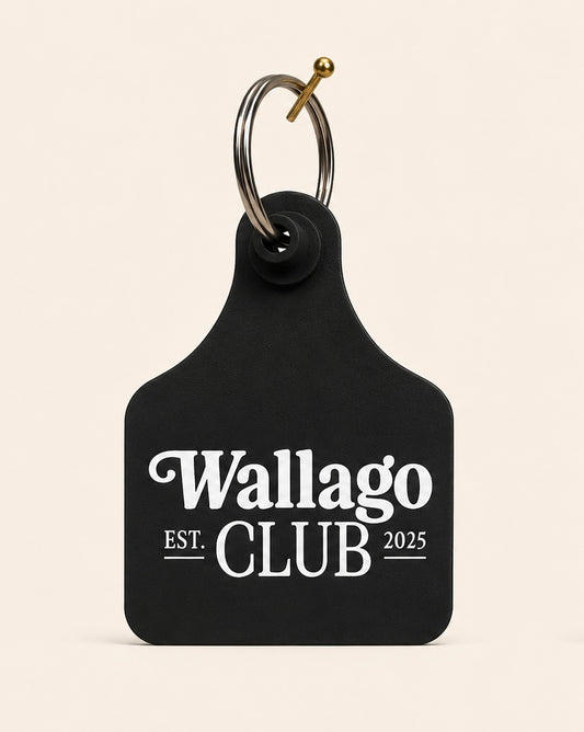 Wallago Club Cattle Tag Keyring - Midnight Black