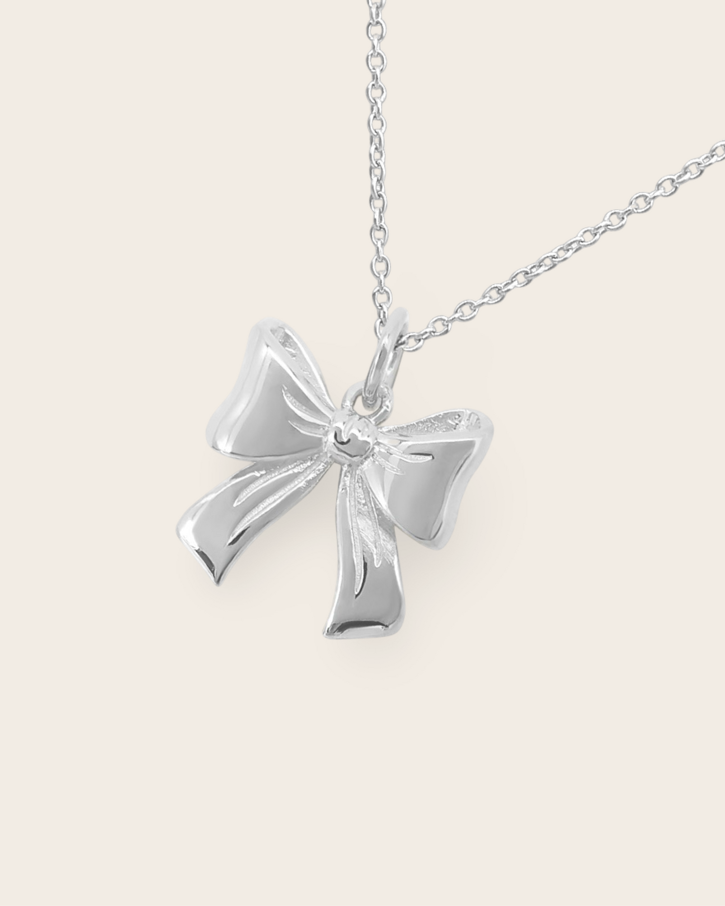 Heritage Bella Bow Necklace - Silver