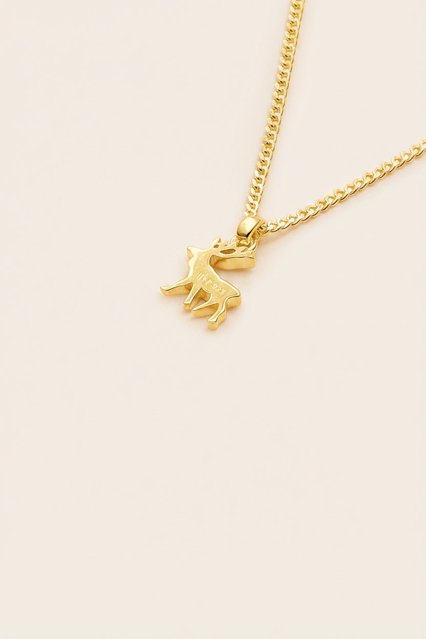 Hunter Gatherer Stag Necklace Gold Plated