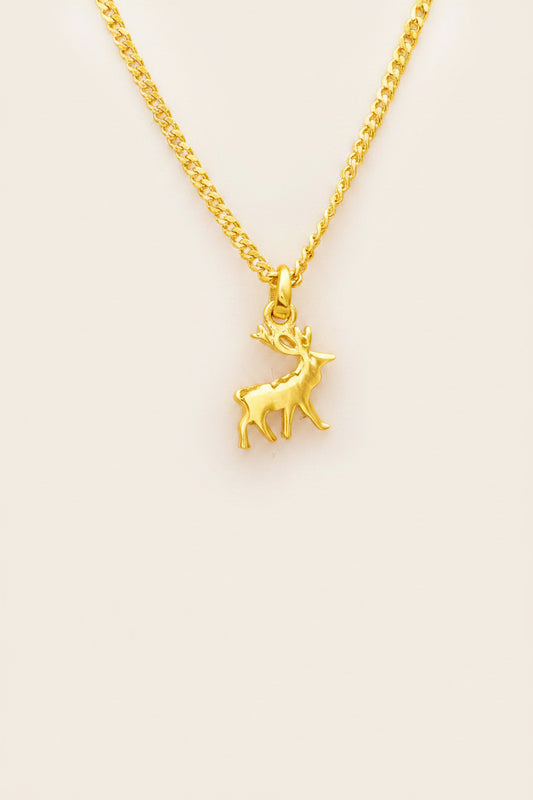Hunter Gatherer Stag Necklace Gold Plated