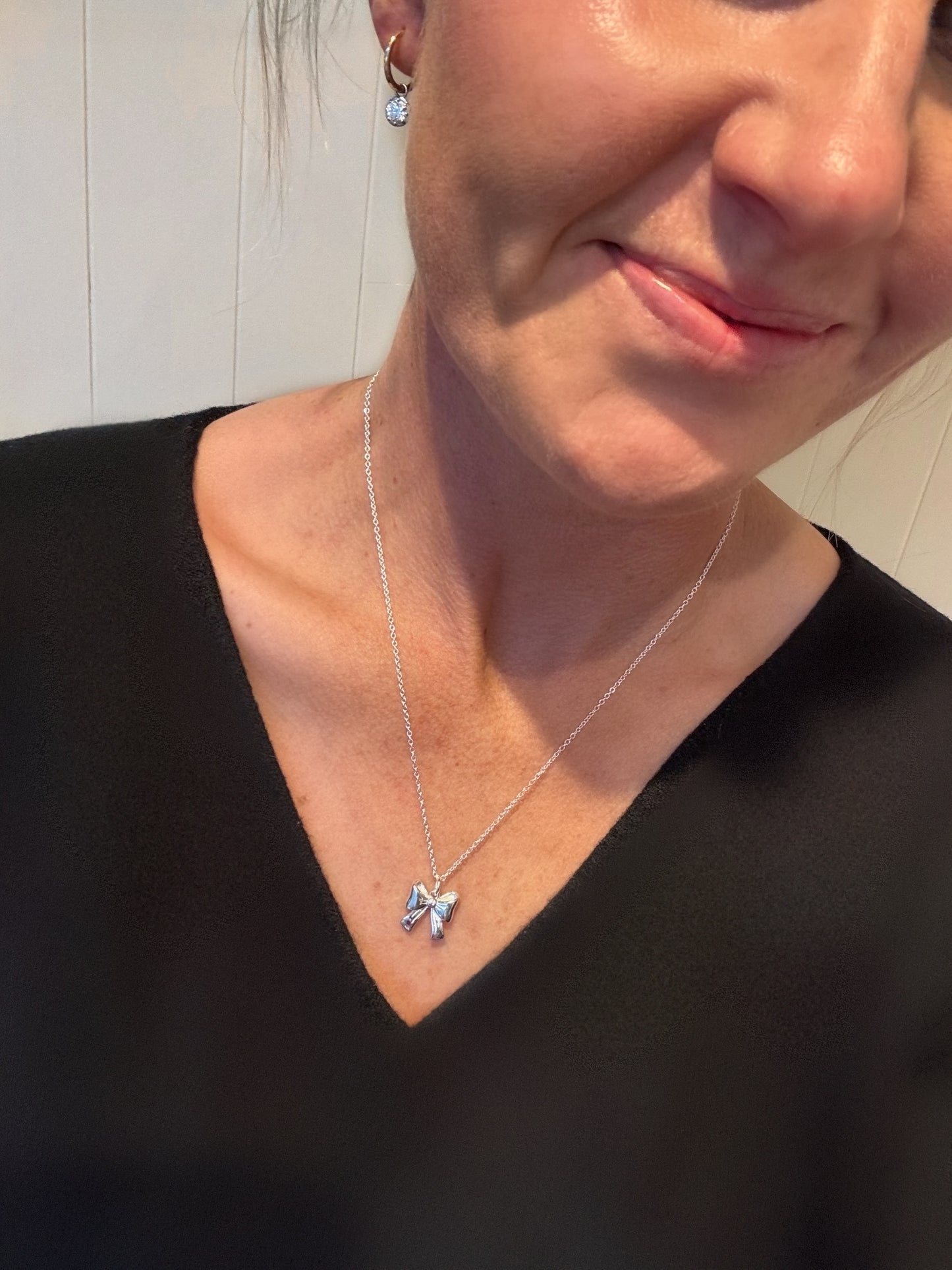 Heritage Bella Bow Necklace - Silver