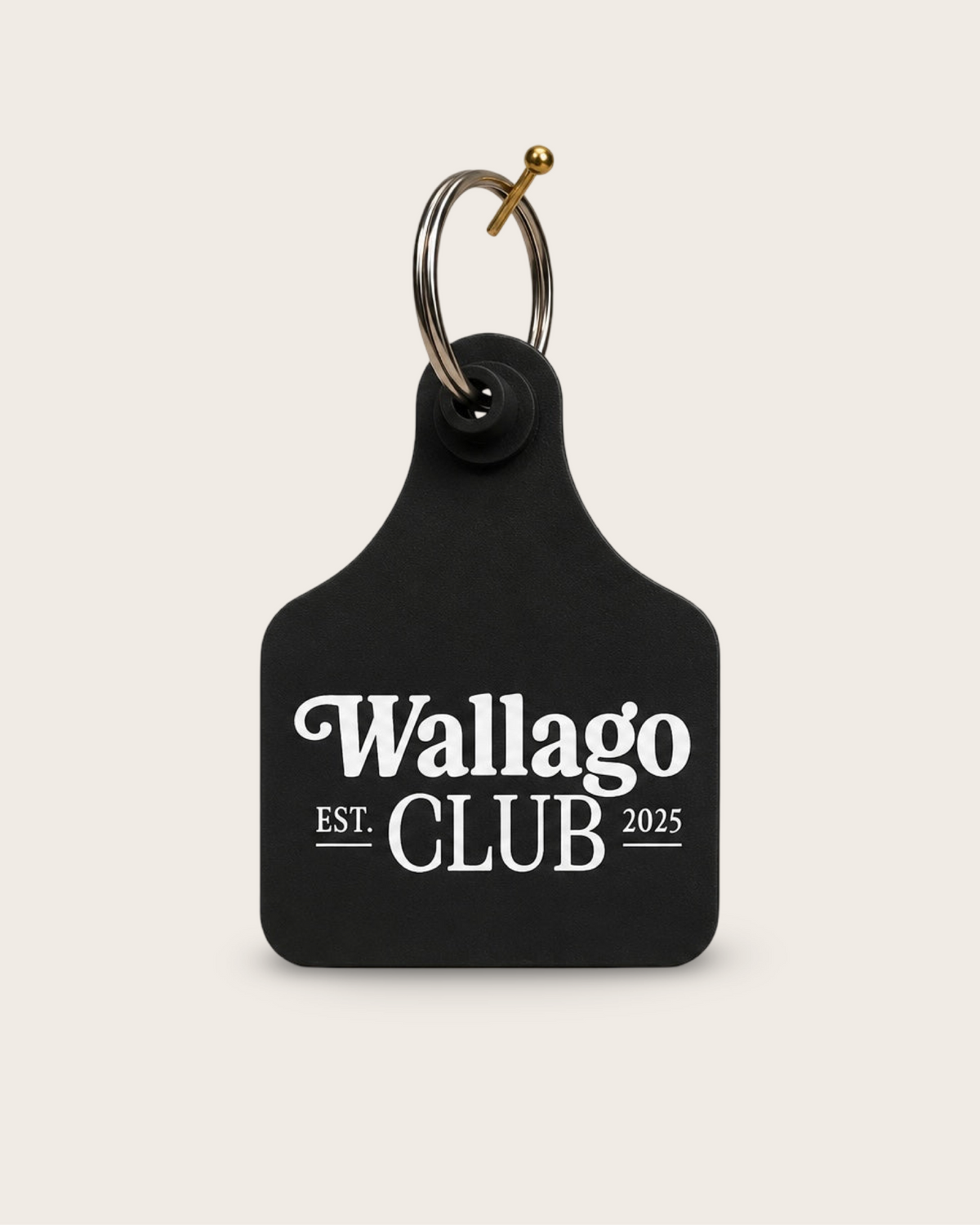Wallago Club Cattle Tag Keyring - Midnight Black