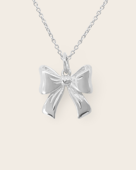 Heritage Bella Bow Necklace - Silver