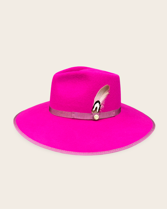 Canterbury Peony Pink / Wide brim Fedora Hat