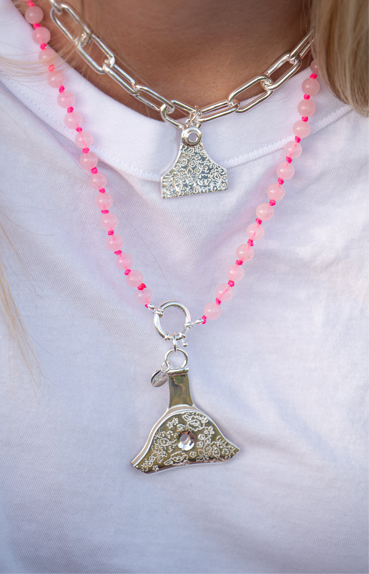 Heritage Floral Whistle Pendant Large  Silver