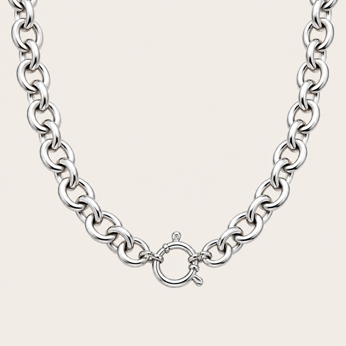Cowgirl Pop Cable Chain Necklace Silver Plated