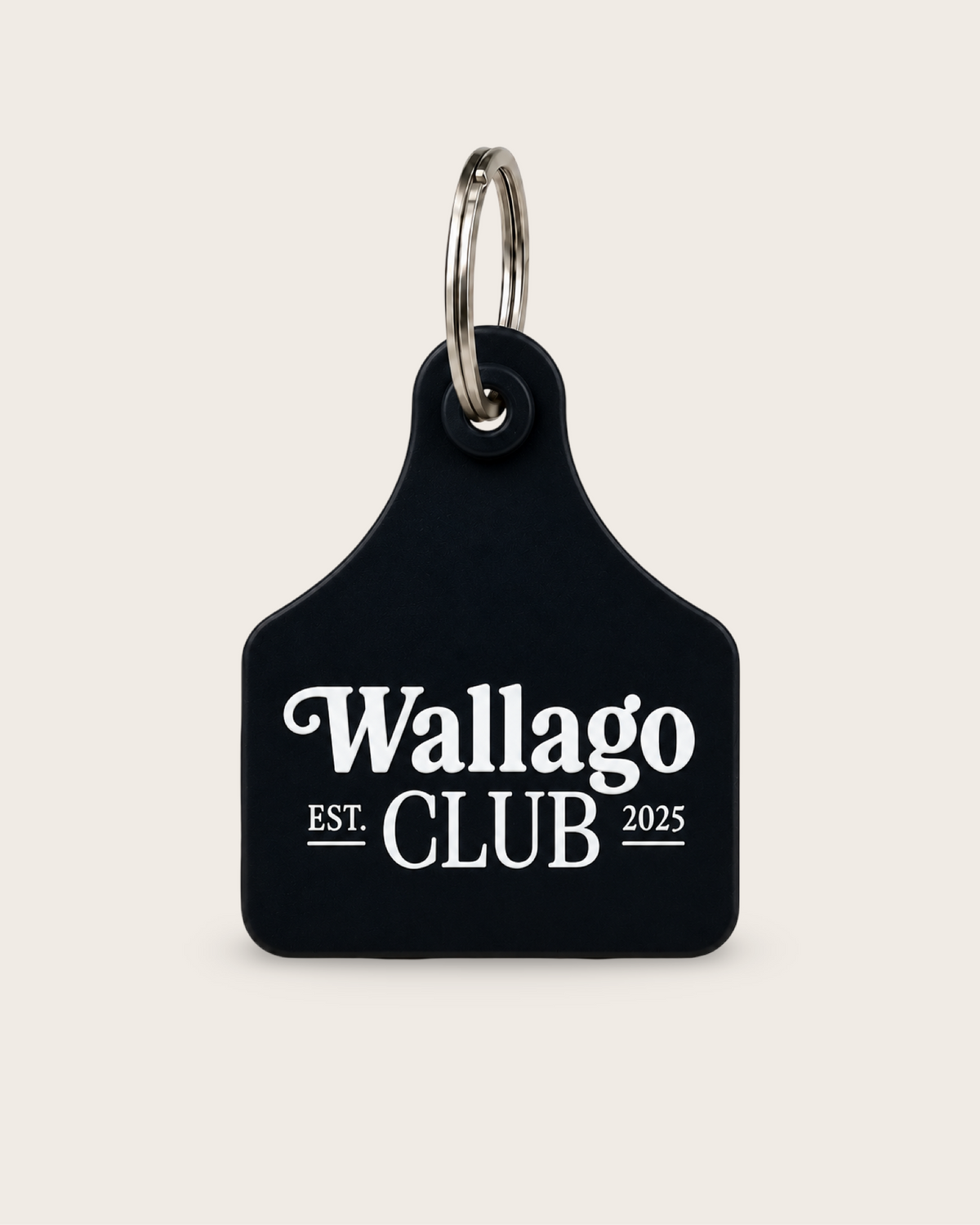 Wallago Club Cattle Tag Keyring - Midnight Black