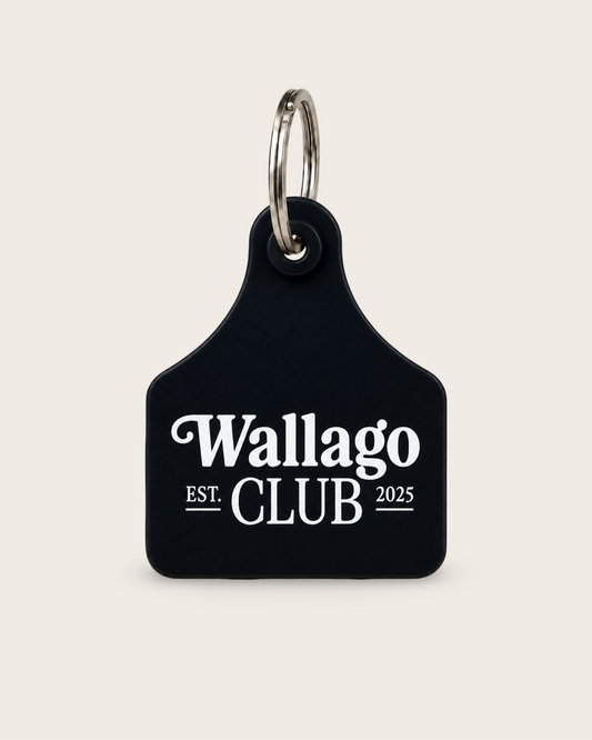 Wallago Club Cattle Tag Keyring - Midnight Black