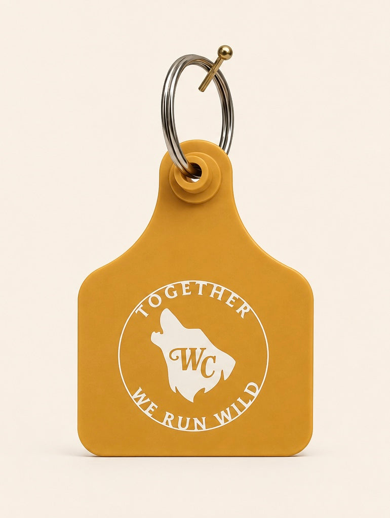 Wallago Club Cattle Tag Keyring - Ochre