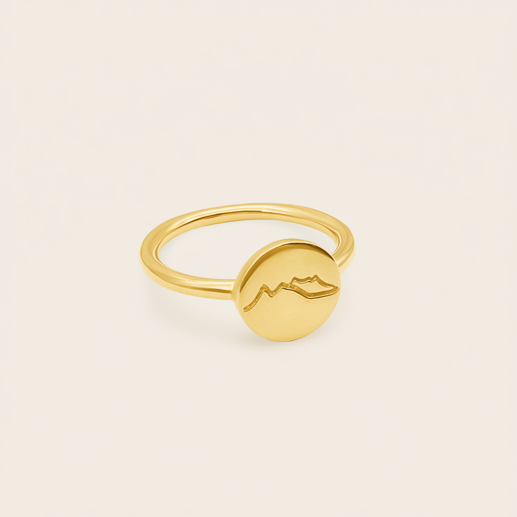Starkeeper Moon Mountain Ring Gold Plated