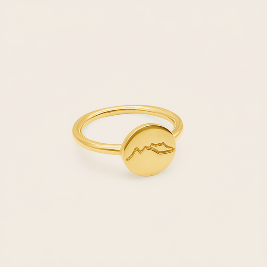 Starkeeper Moon Mountain Ring Gold Plated