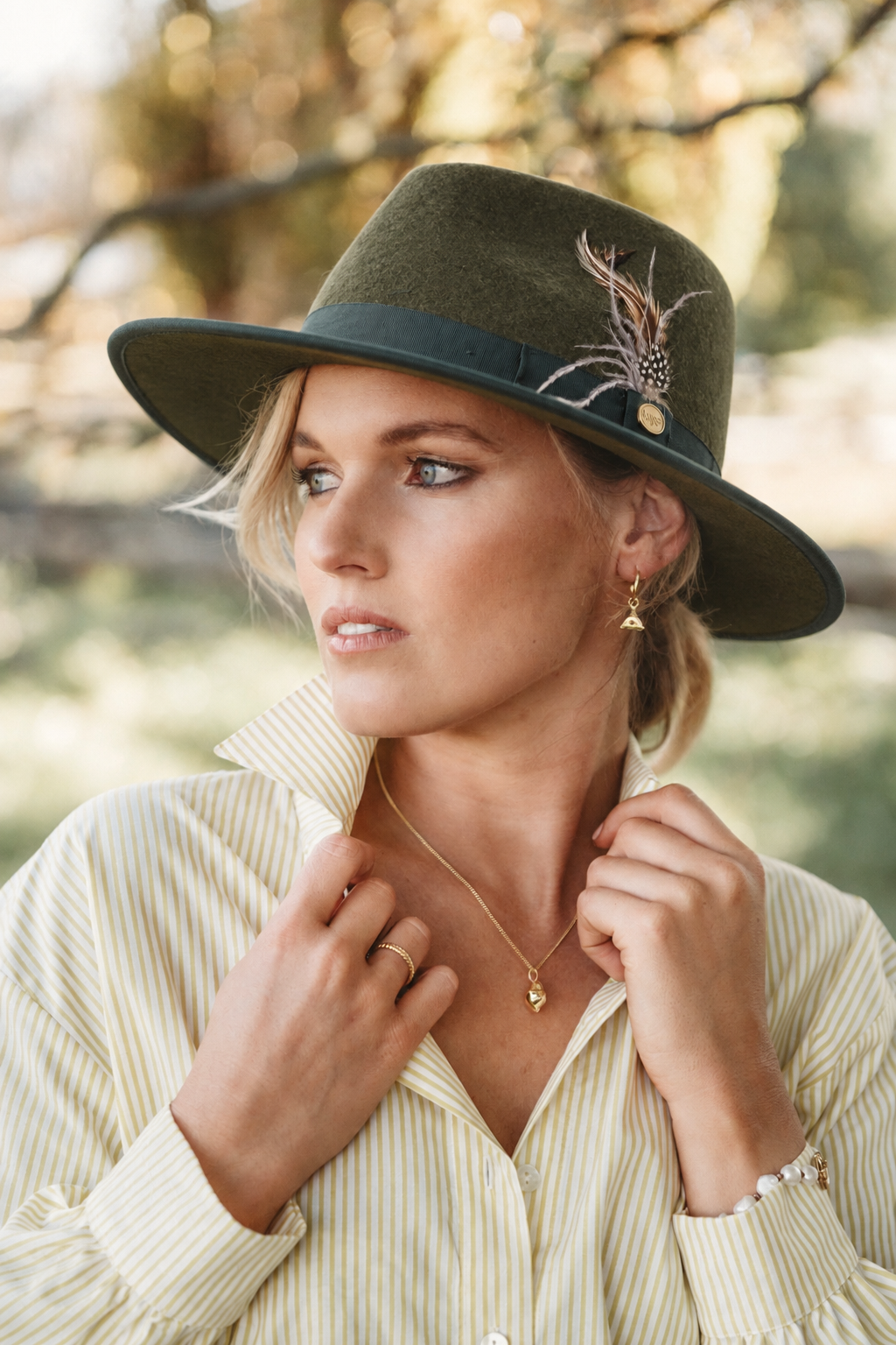 Mackenzie Hunter’s Green / Short brim Fedora Hat