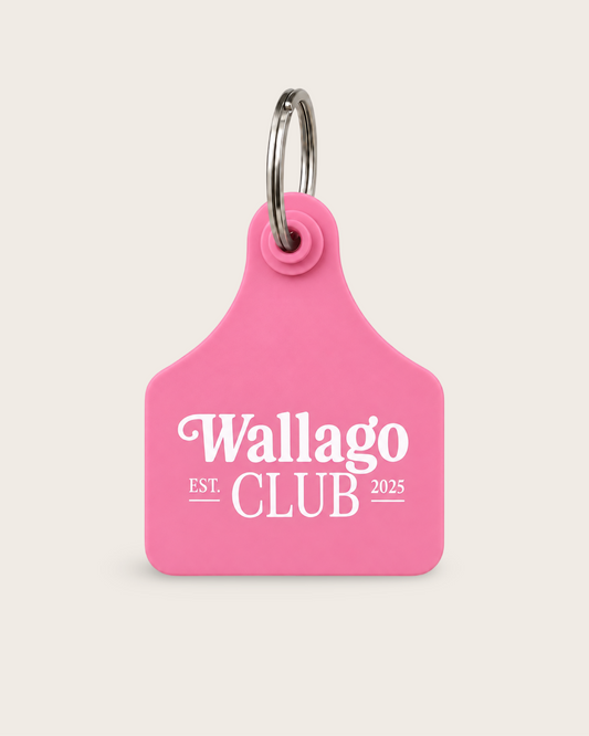Wallago Club Cattle Tag Keyring - Pink