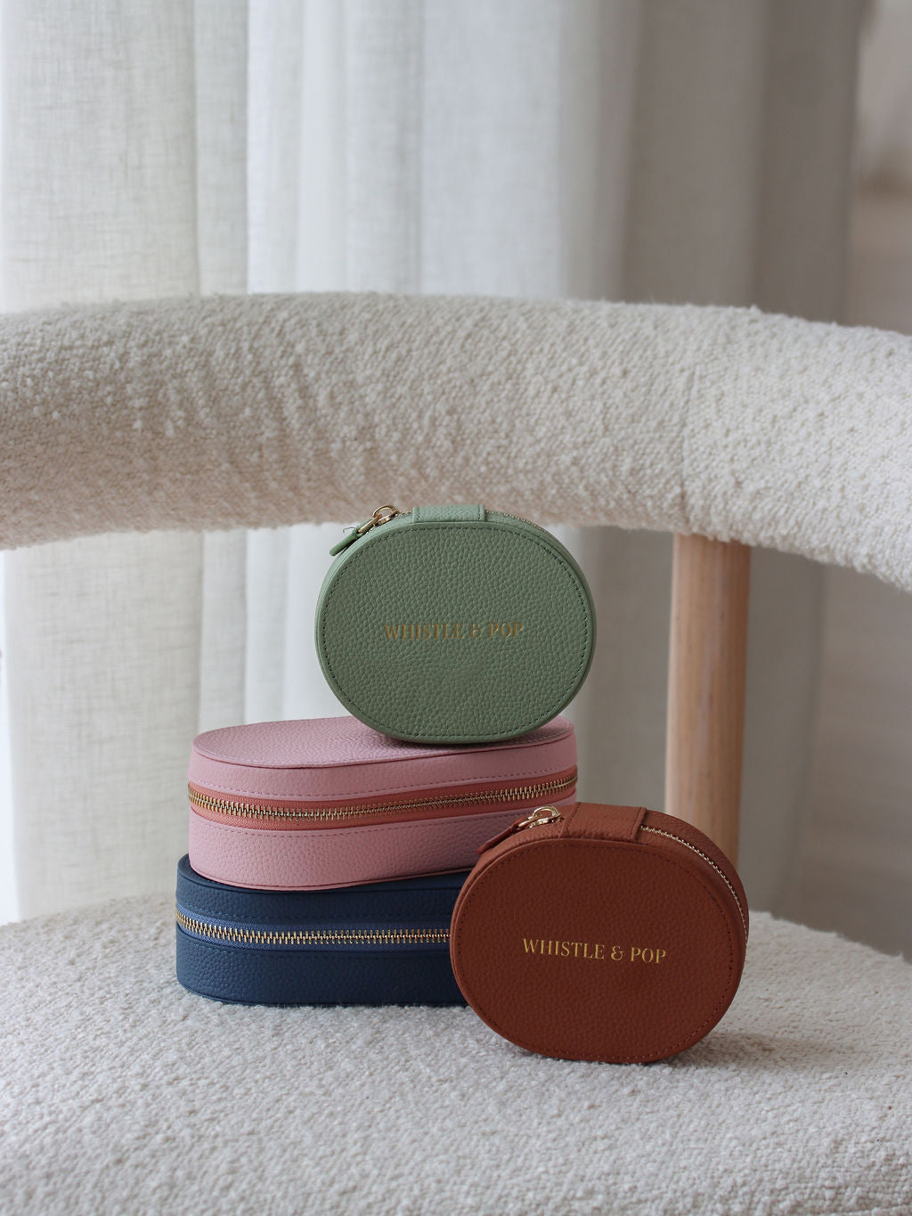 Trailblazer leather Jewellery case Medium - Blue