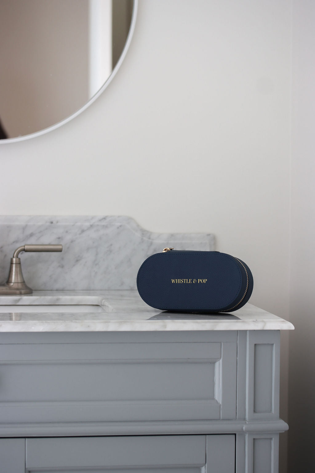 Trailblazer leather Jewellery case Medium - Blue