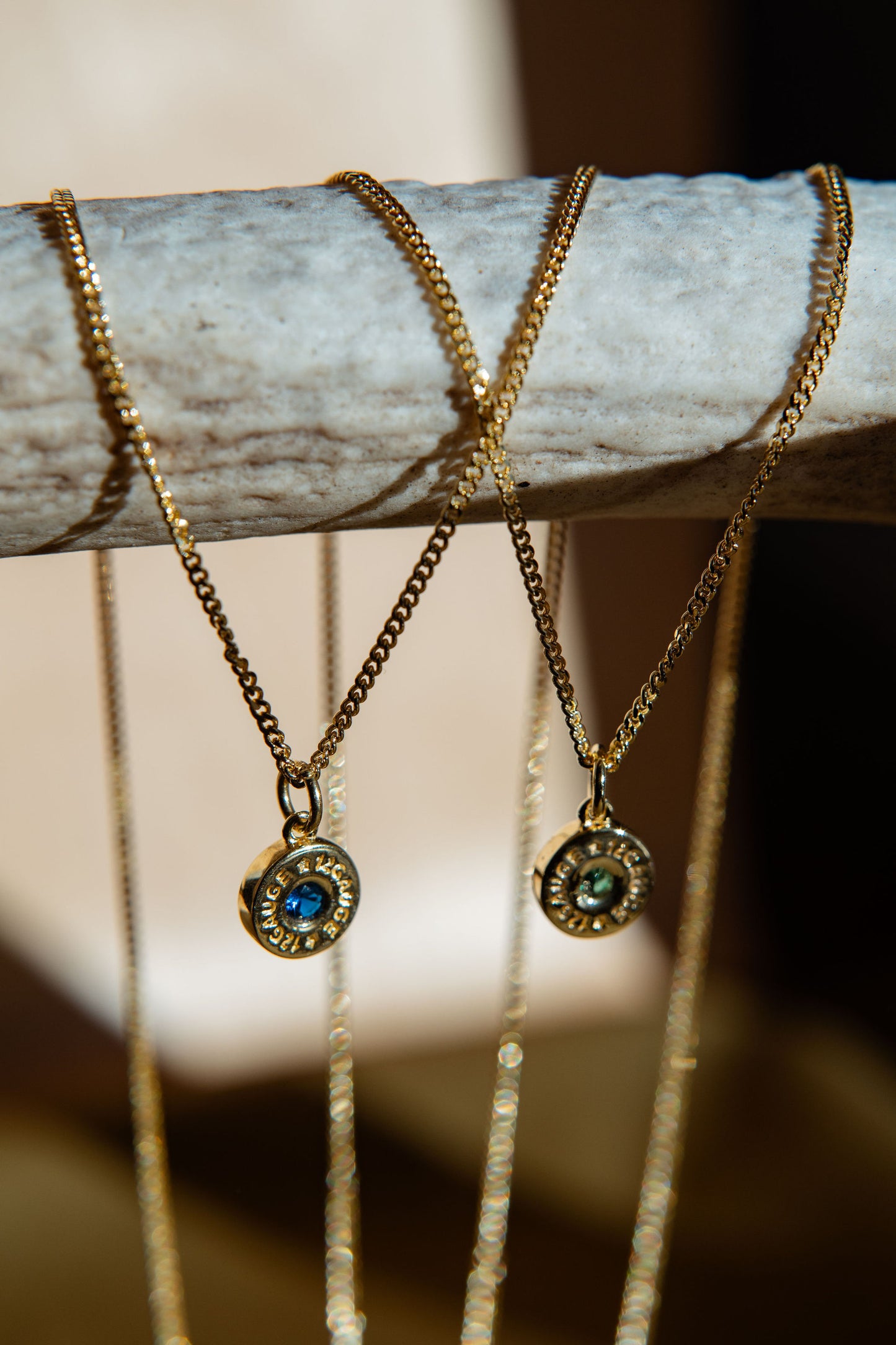 Heritage 12 Gauge Necklace Green Gold Plated