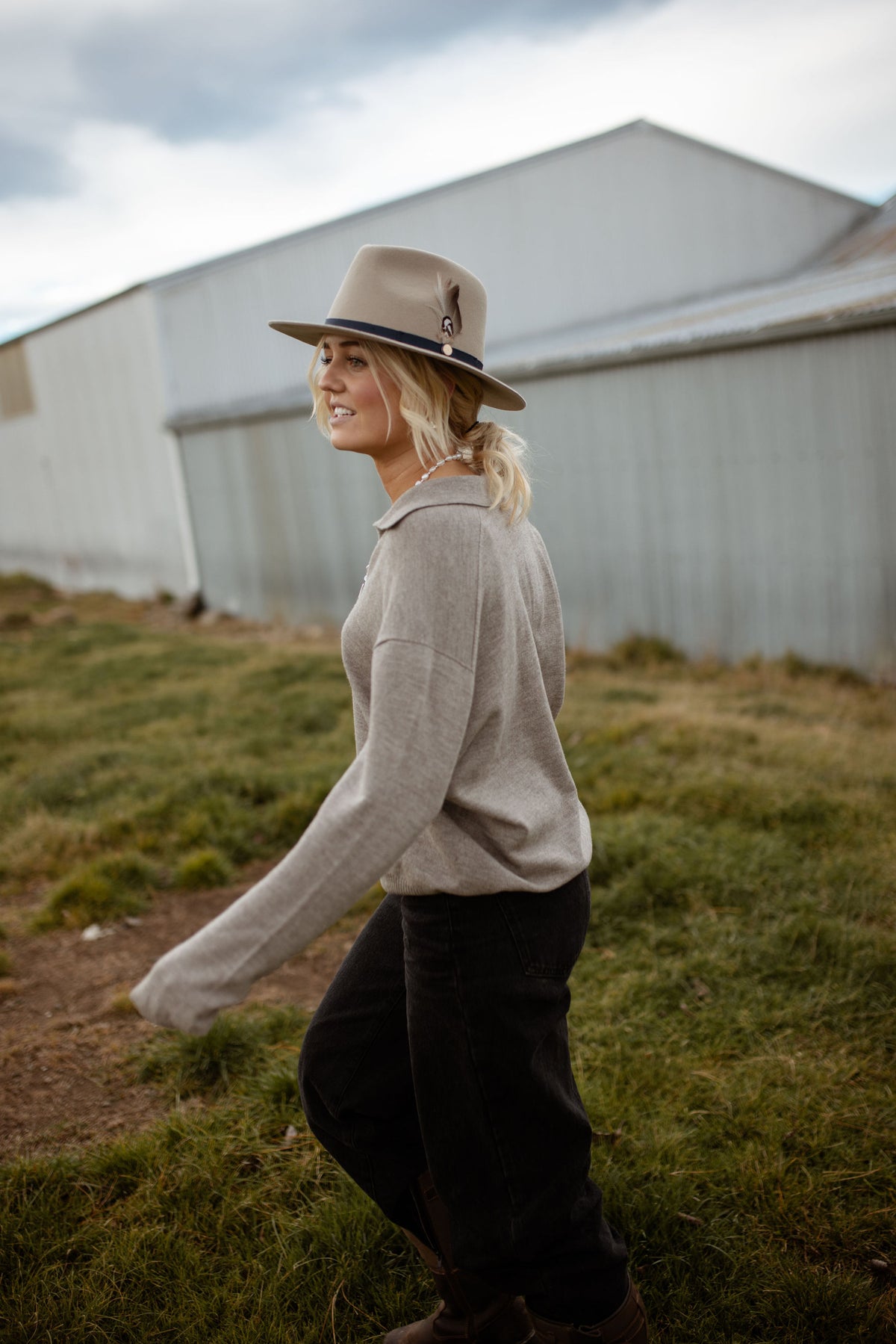 Mackenzie Moleskin Cream / Short brim Fedora Hat
