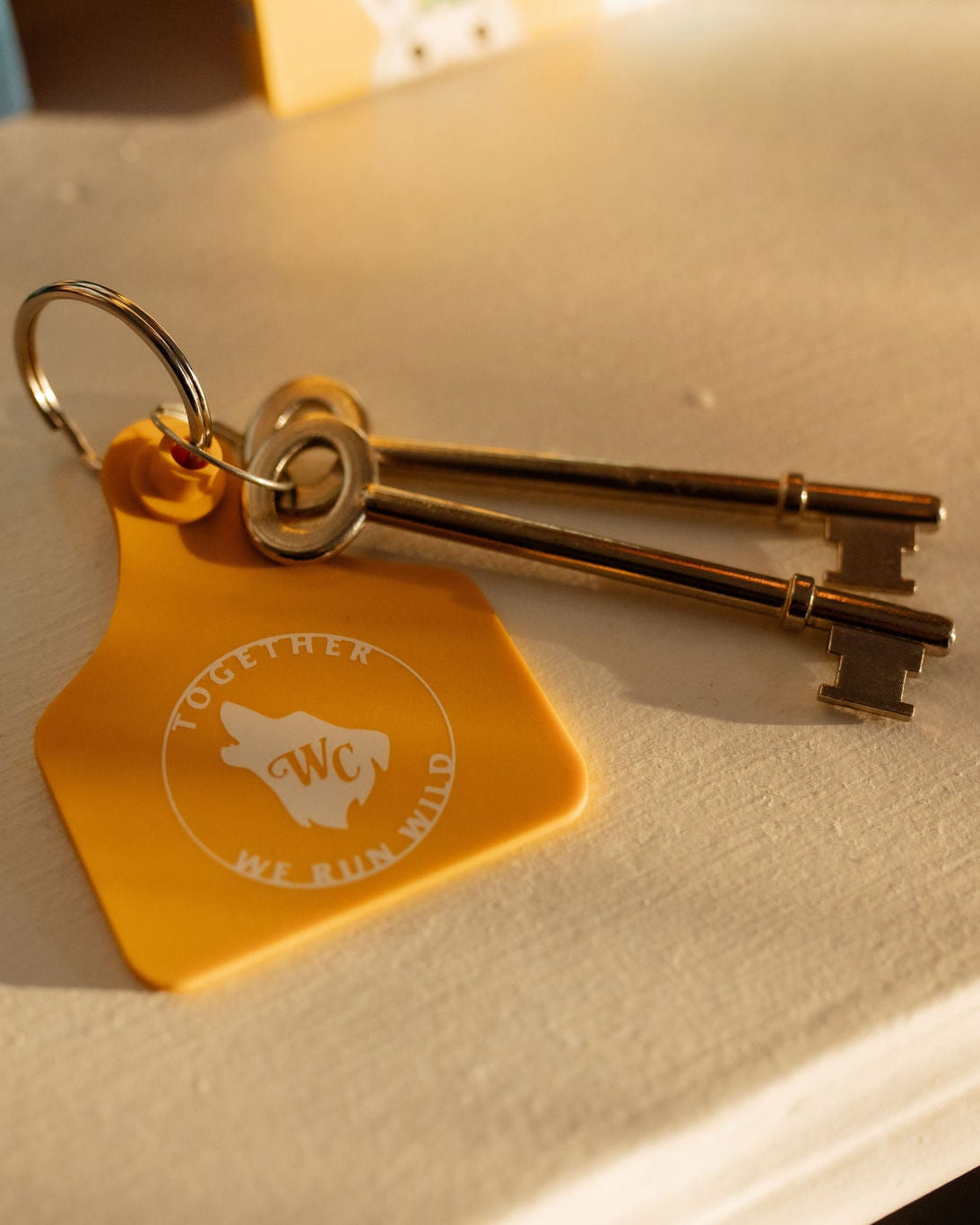 Wallago Club Cattle Tag Keyring - Ochre