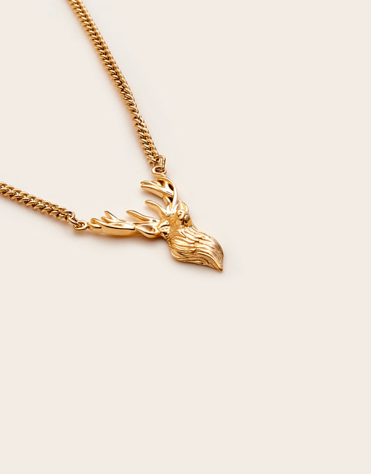 Heritage Prince George Stag Necklace Gold Plated