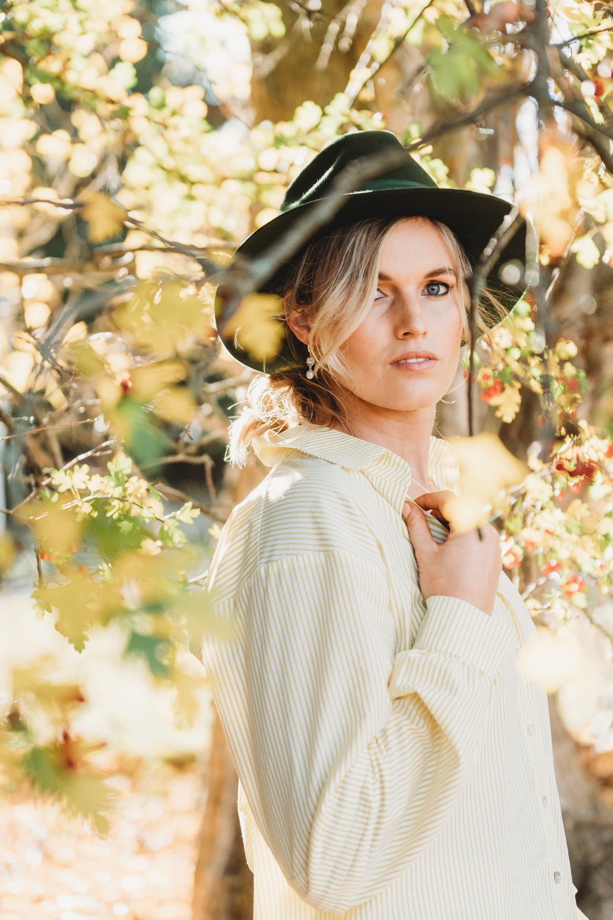 Mackenzie Hunter’s Green / Short brim Fedora Hat