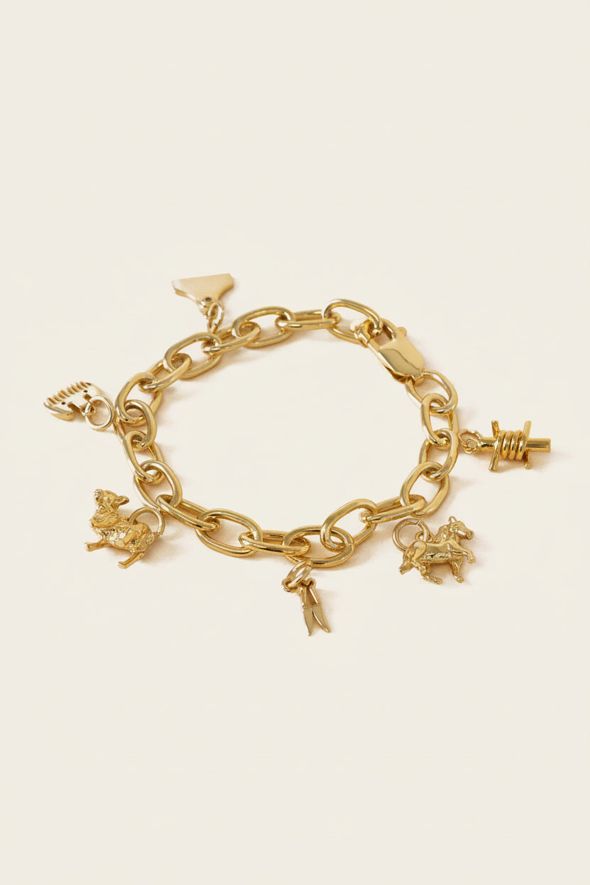 Heritage Wool Shears Charm Gold Plated