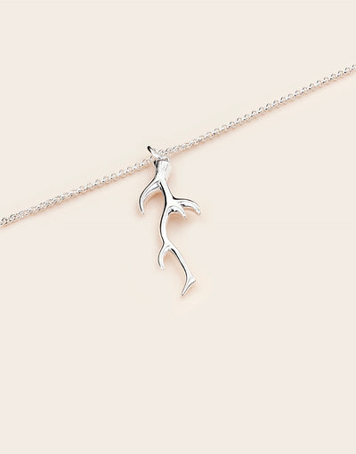 Silver Antler Necklace 