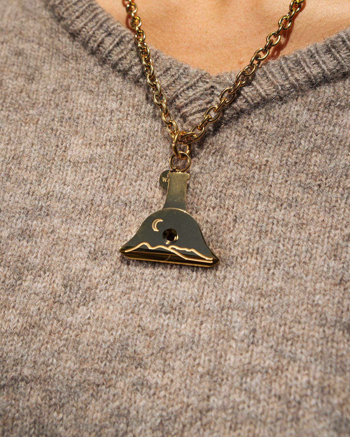Workhorse Moon Mountain Whistle Pendant | Gold Plated