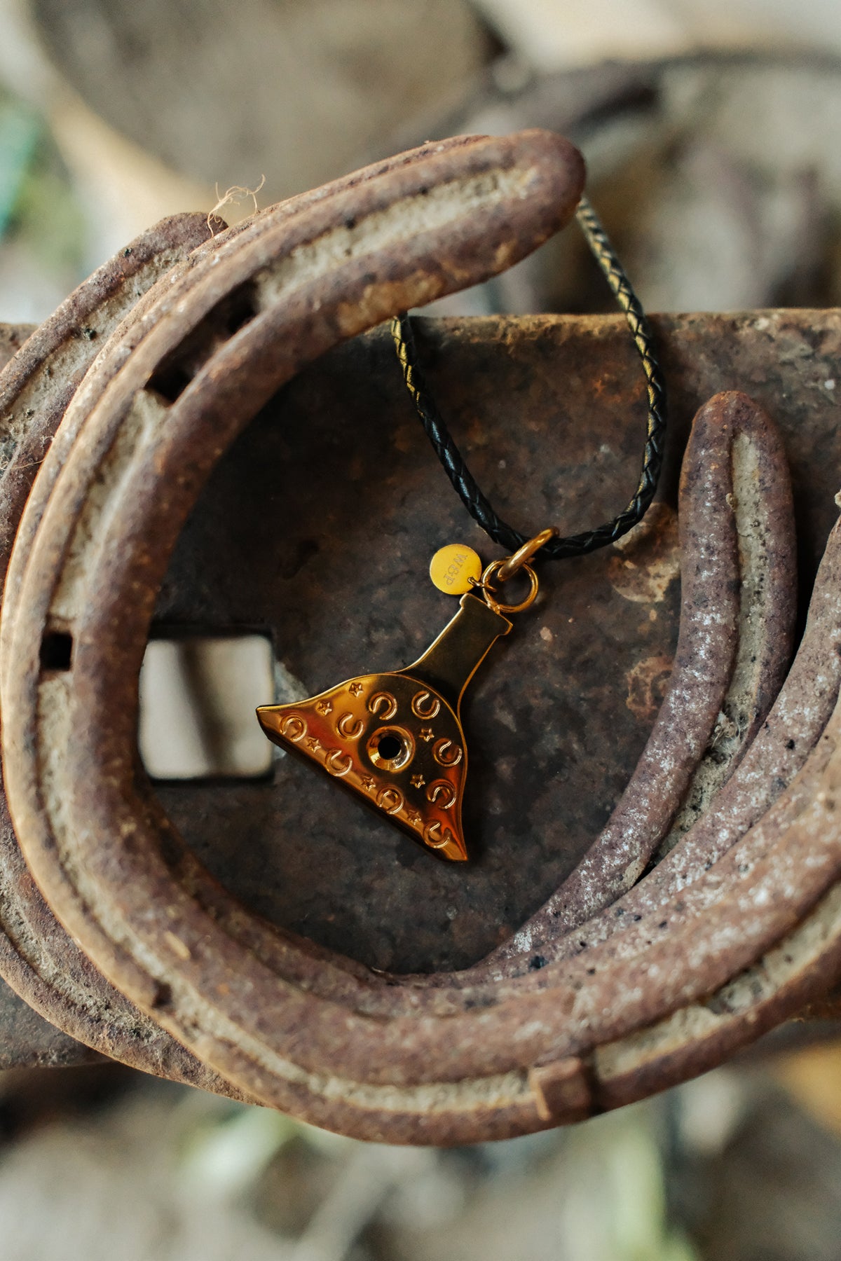 Workhorse Horseshoe Whistle Pendant | Gold Plated