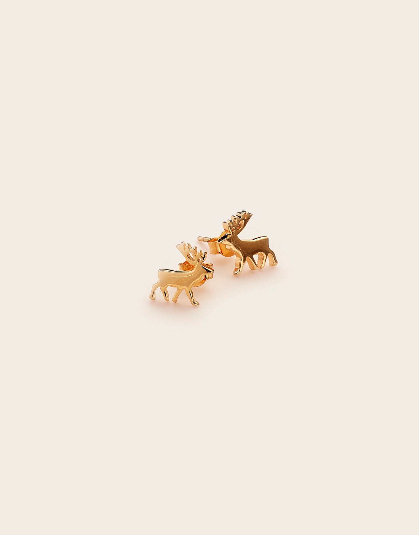 stag studs gold