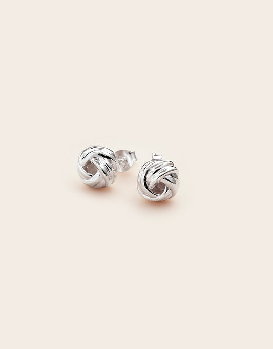 woolly ball studs silver
