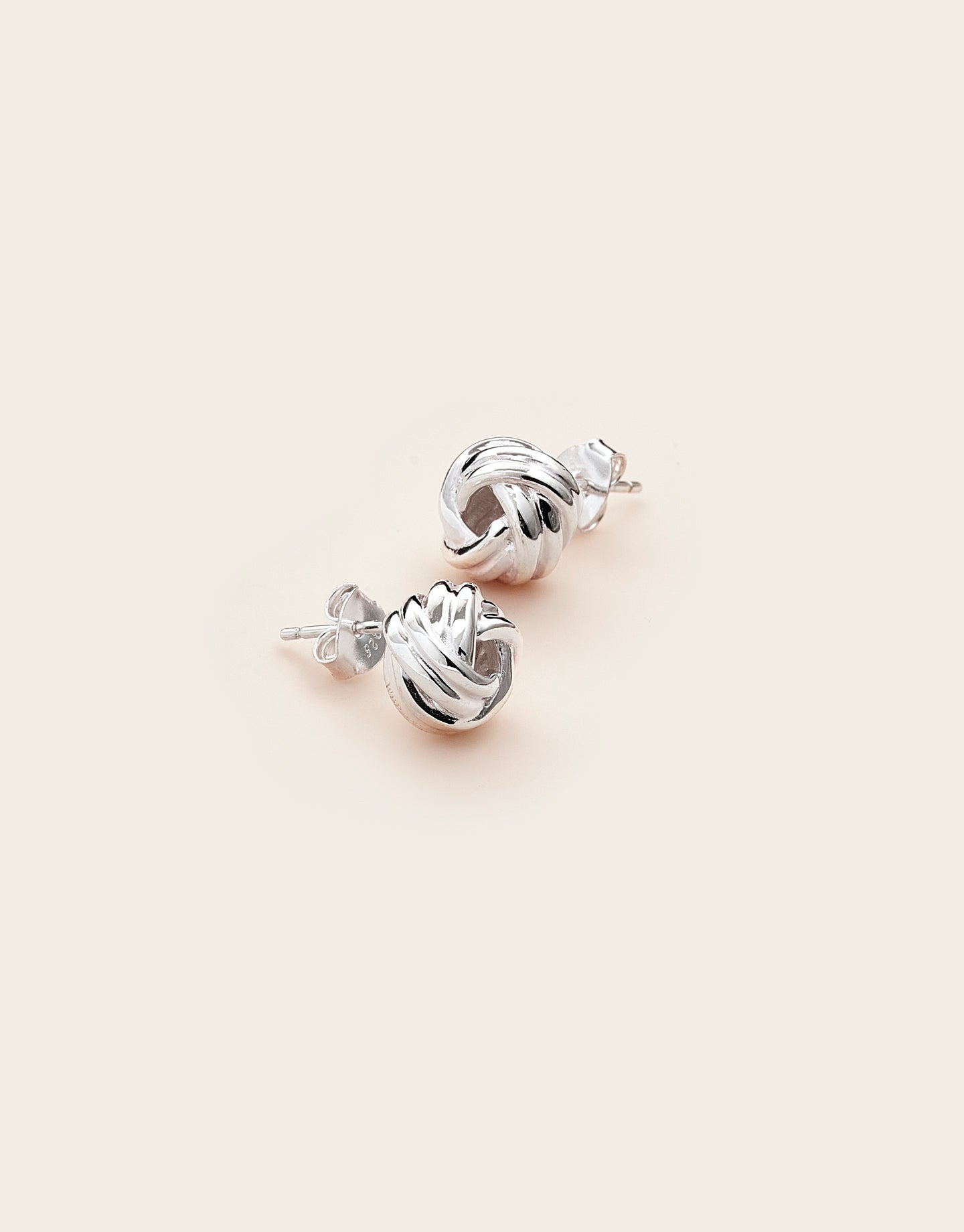 woolly ball studs silver