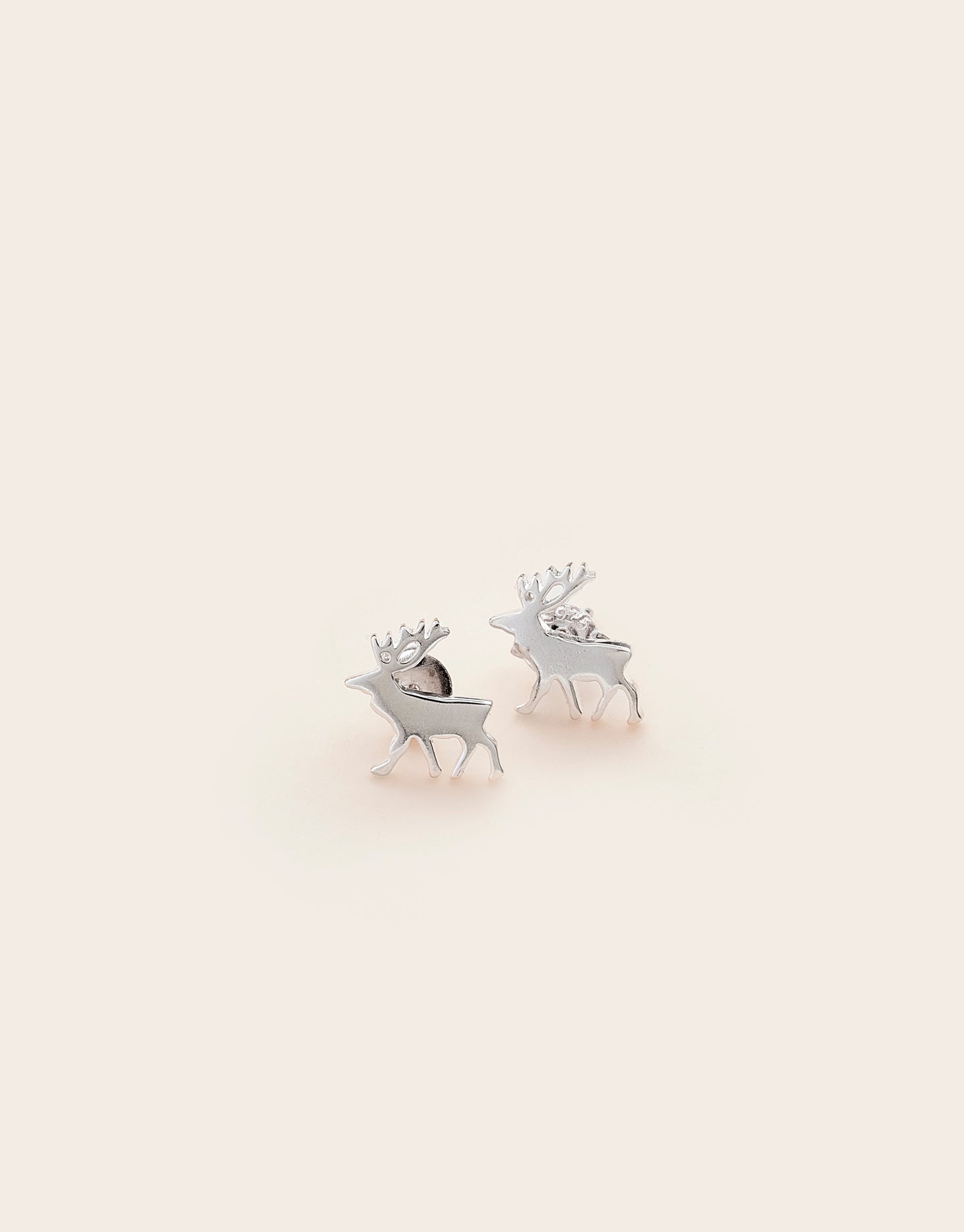 stag studs silver