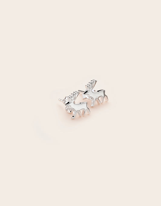 stag studs silver