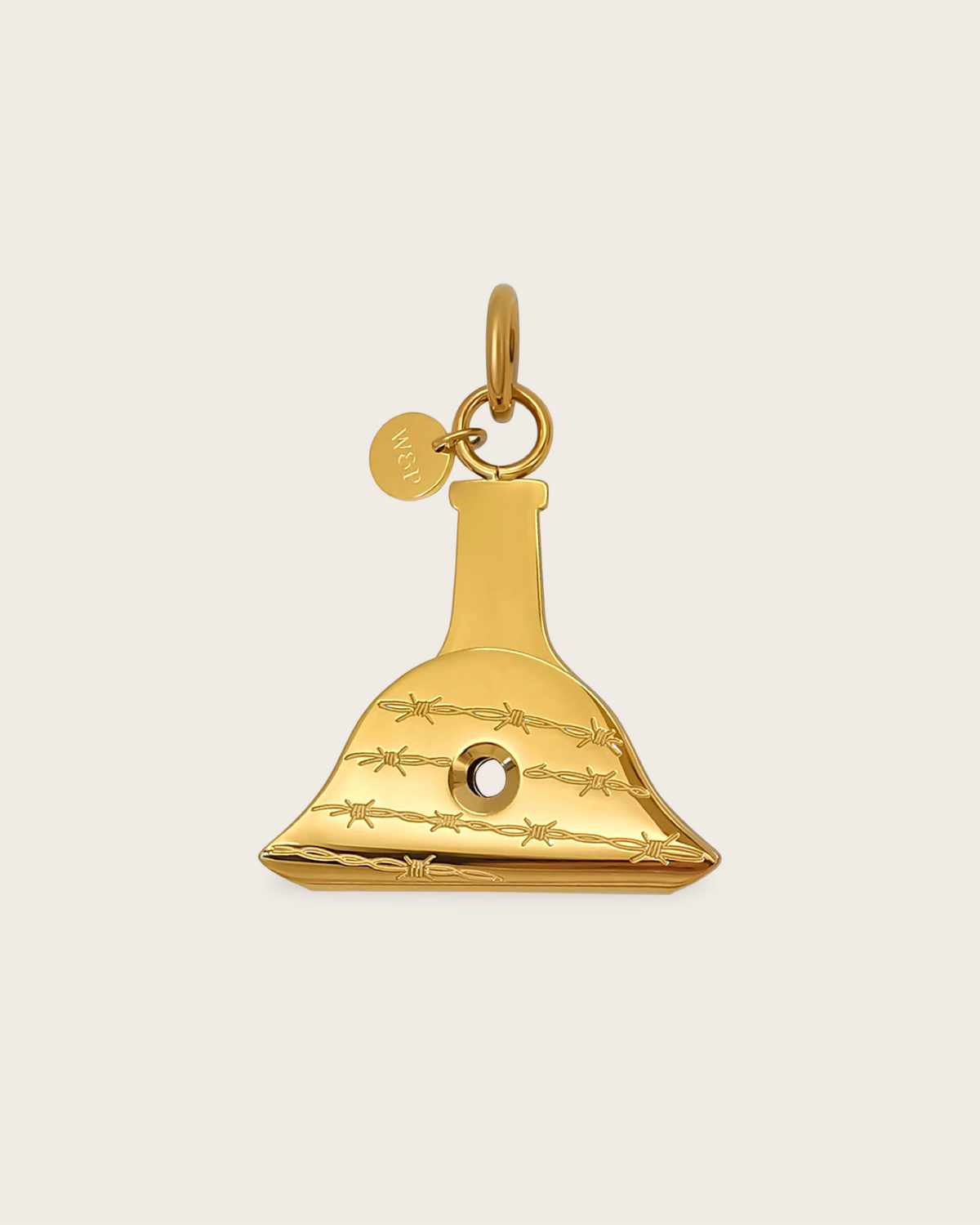 Workhorse Barbwire Whistle Pendant | Gold Plated