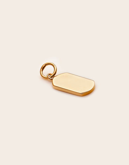Heritage Dog Tag Charm Gold Plated