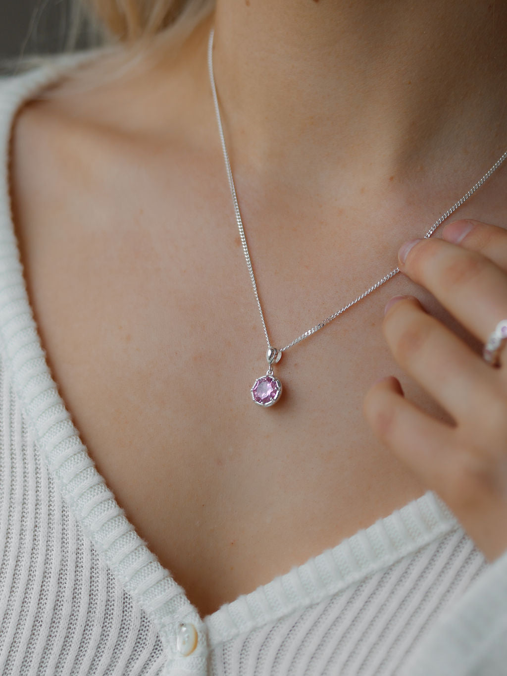 Starkeeper Lupin Pink Stone Necklace