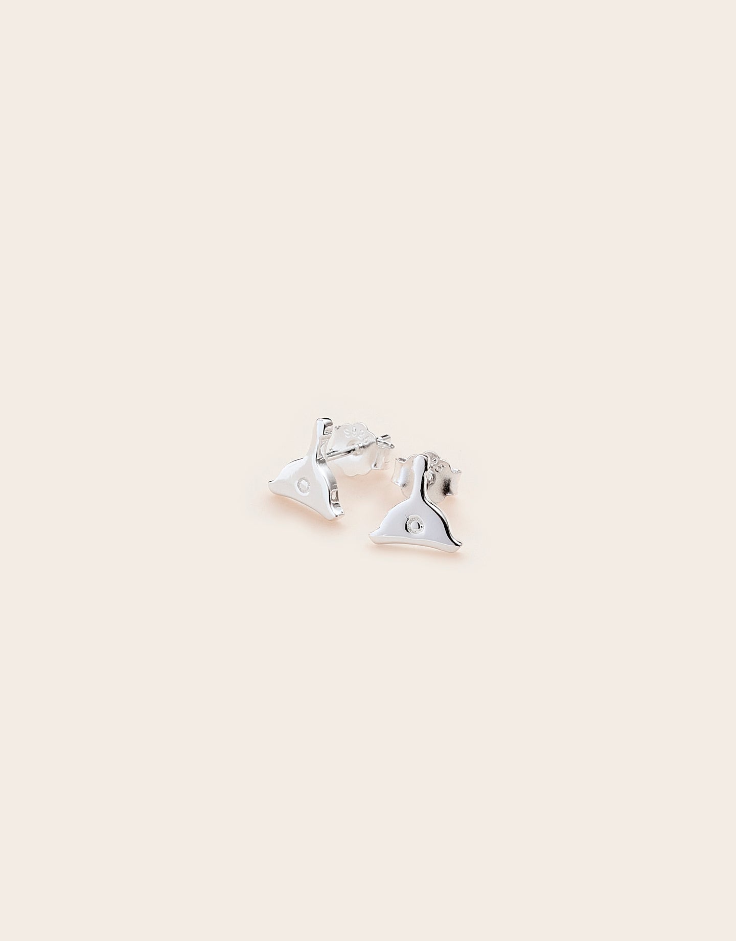baby whistle studs silver