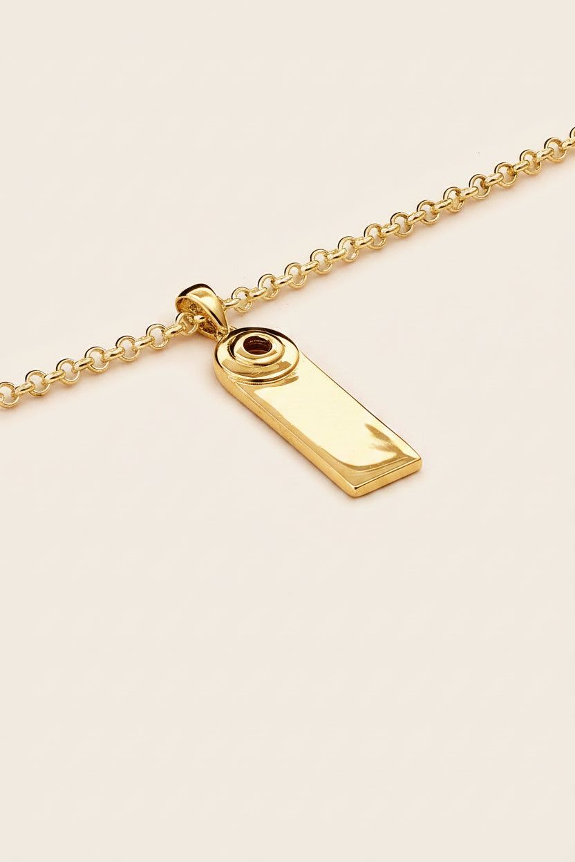 High Country Flock Sheep Tag Necklace Gold Plated